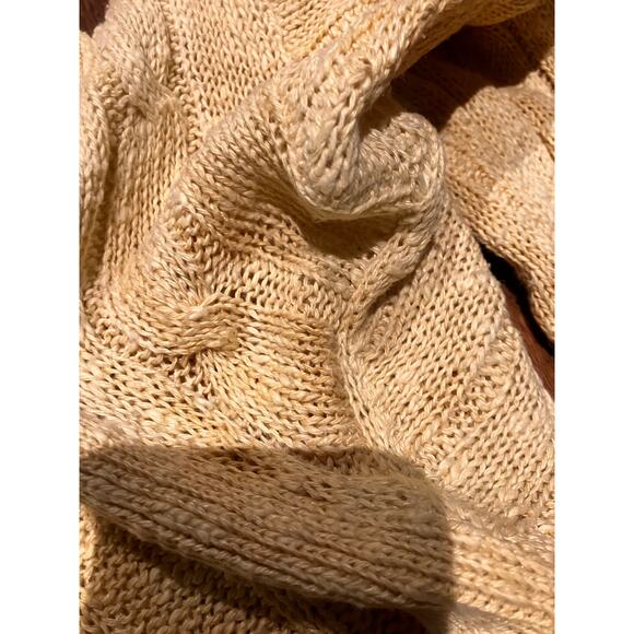 VINTAGE Cardigan Linen Blend Women's Small Medium Beige CRICKET Hong Kong Preppy - Picture 4 of 8